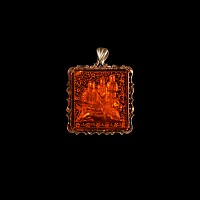 Glass in Silver-Coloured Metal Pendant