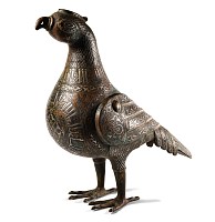 Large Silver Calligraphic Inlaid Bird