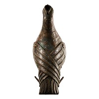 Large Silver Calligraphic Inlaid Bird