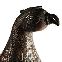 Large Silver Calligraphic Inlaid Bird