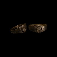 Medieval Bronze Ring with Olive Branch