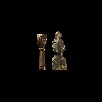 Viking Silver Pin Finial and Medieval Bronze Animal Head