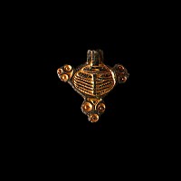 Anglo-Saxon Chip-Carved Gilt-Bronze Brooch Fragment