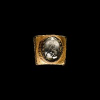 Anglo-Saxon Gilt Mount with Crystal Cabochon