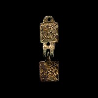 Medieval Gilt Bronze Knight's Heraldic Horse Harness Pendant with Hanger