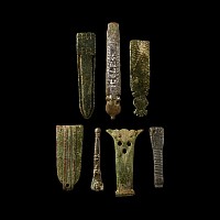 Medieval Bronze Strap End Group