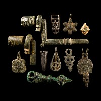 Medieval Bronze and Silver Artefact Group