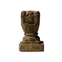 Medieval Limestone Finial with Scenes from the Nativity