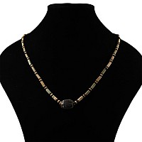 Egyptian Bead Necklace with Hardstone Scarab