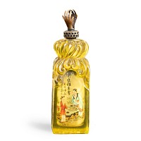 Chinese Glass Snuff Bottle with Figural Scene and Seal Base, Signed Zhou Leyuan