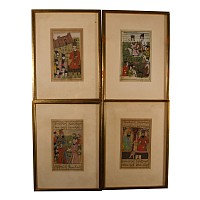 Indo-Persian Framed Manuscript Page Group