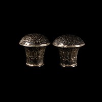 Tibetan Decorated Silver-Coloured Metal Terminals