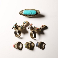Bedouin Silver-Coloured Metal Ring Collection