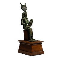 Egyptian Bronze Statuette of Isis in Lactans Pose