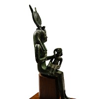 Egyptian Bronze Statuette of Isis in Lactans Pose