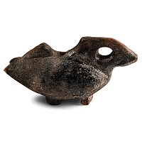 Pre-Columbian Chimu Terracotta Animal Oil Lamp