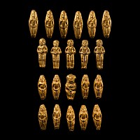 Gandharan Gold Clad Figural Buddha Bead Group