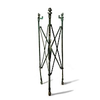 Roman Bronze Folding Tripod with Bacchus Busts and Panther