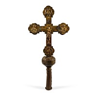 Medieval Gilt Bronze Processional Cross