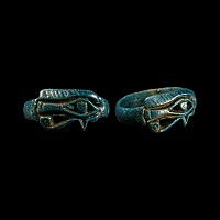 Egyptian Bright Blue Faience Wedjat Eye Ring