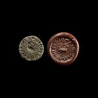 Medieval 'The Rodings' Bronze Seal Matrix with Cockerel