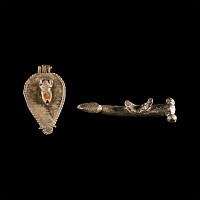Roman 'Thames' Bronze Phallic Seal Box and Pendant Group
