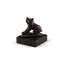 Roman Bronze Crouching Bear Mascot Figure
