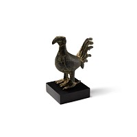 Large Roman Bronze Standing Cockerel Statuette