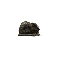 Roman Bronze Nibbling Mouse Statuette