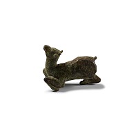 Roman Bronze Recumbent Deer Statuette