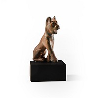 Roman Bronze Seated Wolf Statuette