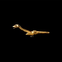 Romanesque Gilt Bronze Beast Mount