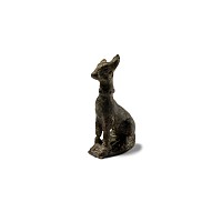 Roman Bronze Sitting Dog Statuette