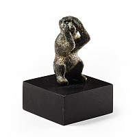 Roman Bronze Sitting Monkey Statuette