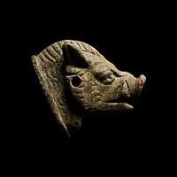 Celtic Bronze Wild Boar's Head Mount