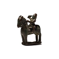Ancient Indian Bronze Horse and Rider Figure