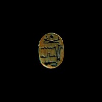 Egyptian Faience Scarab with Hieroglyphs