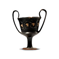 South Italian Blackware Kantharos with Ivy Branch