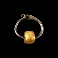 Viking Age Silver Earring with Bead