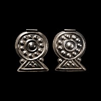 Elamite Silver Horse Harness Pendant Pair