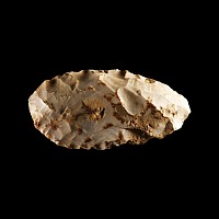 Stone Age French Variegated Grey Flint Limande Handaxe