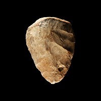 Superb Stone Age French Cream Flint Amygdaloid Handaxe