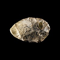 Stone Age French Mottled Grey Flint Twisted Cordiform Handaxe