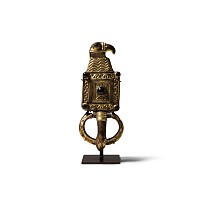 Large Gothic Silver-Gilt Buckle with Raven and Eagle Heads