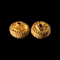 Greek Gold Bead Pair