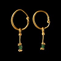 Gold Earrings with Beads