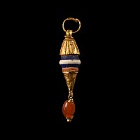 Greek Gold and Bead Pendant