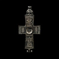 Reliquary Cross with Fish and Saints