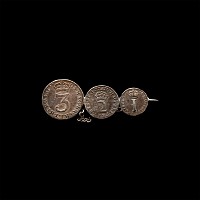 Silver Pin Brooch with Coins
