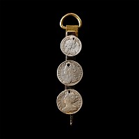 Post Medieval Brass Fitting with Coins